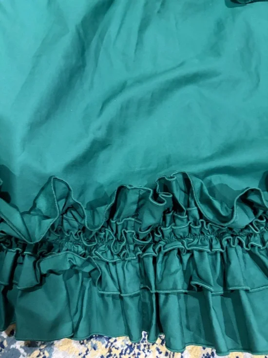 Jason Wu Emerald Green Ruffled A-Line Skirt - Picture 2 of 3